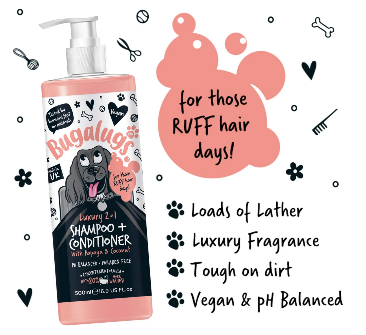 Bugalugs Shampoo Luxury 2 in 1 250ml