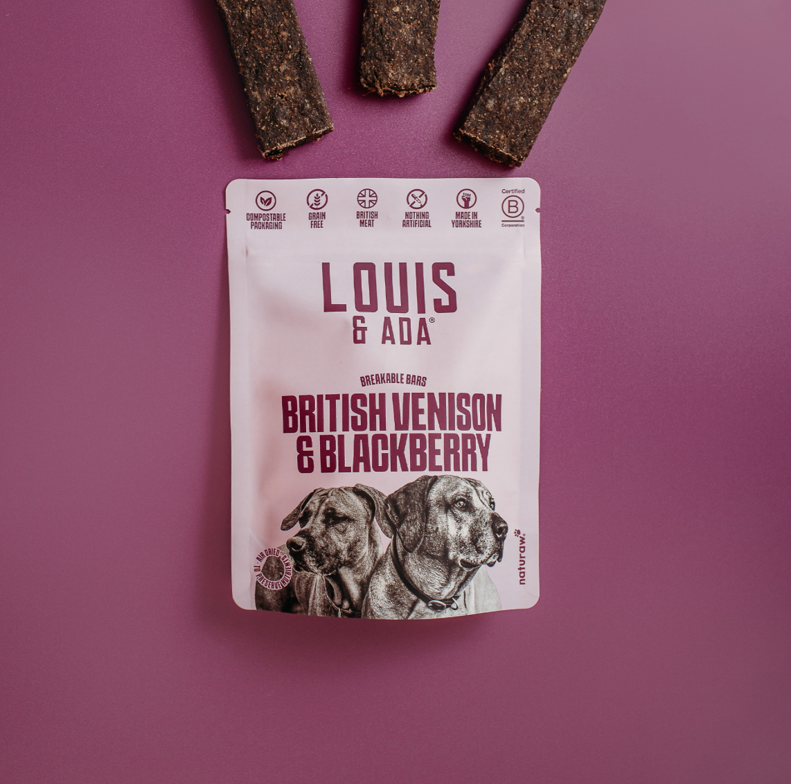 Louis & Ada British Venison & Blackberry Bars