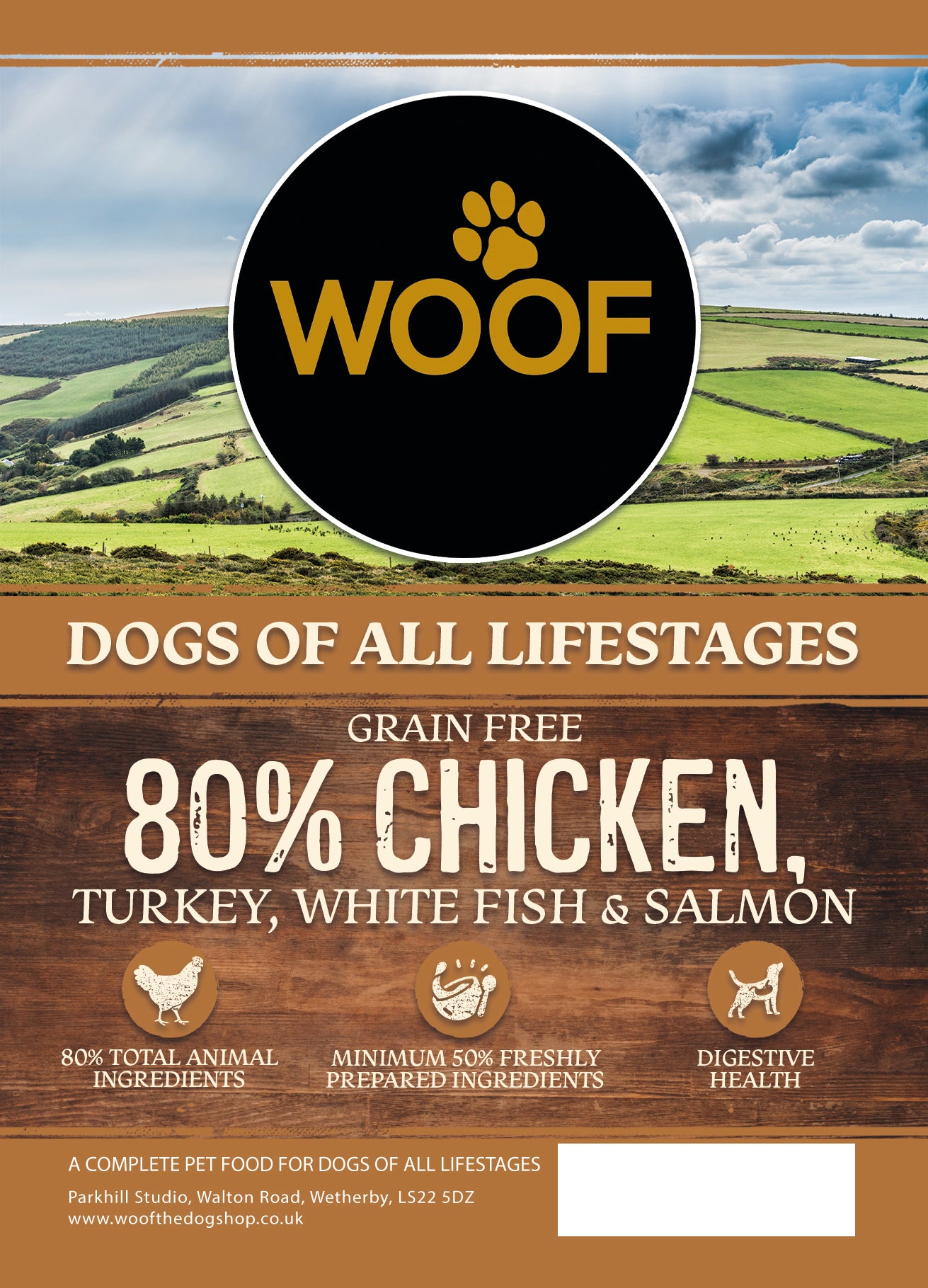 Woof Wilderness Dry Dog Food - 80% Chicken