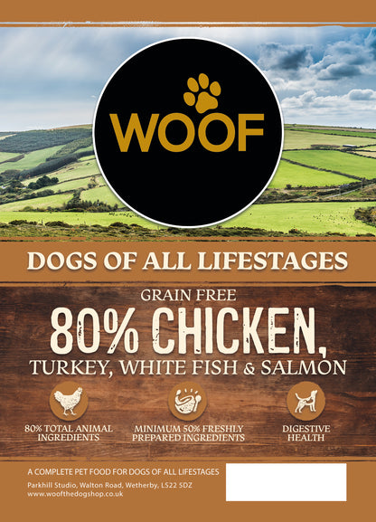 Woof Wilderness Dry Dog Food - 80% Chicken