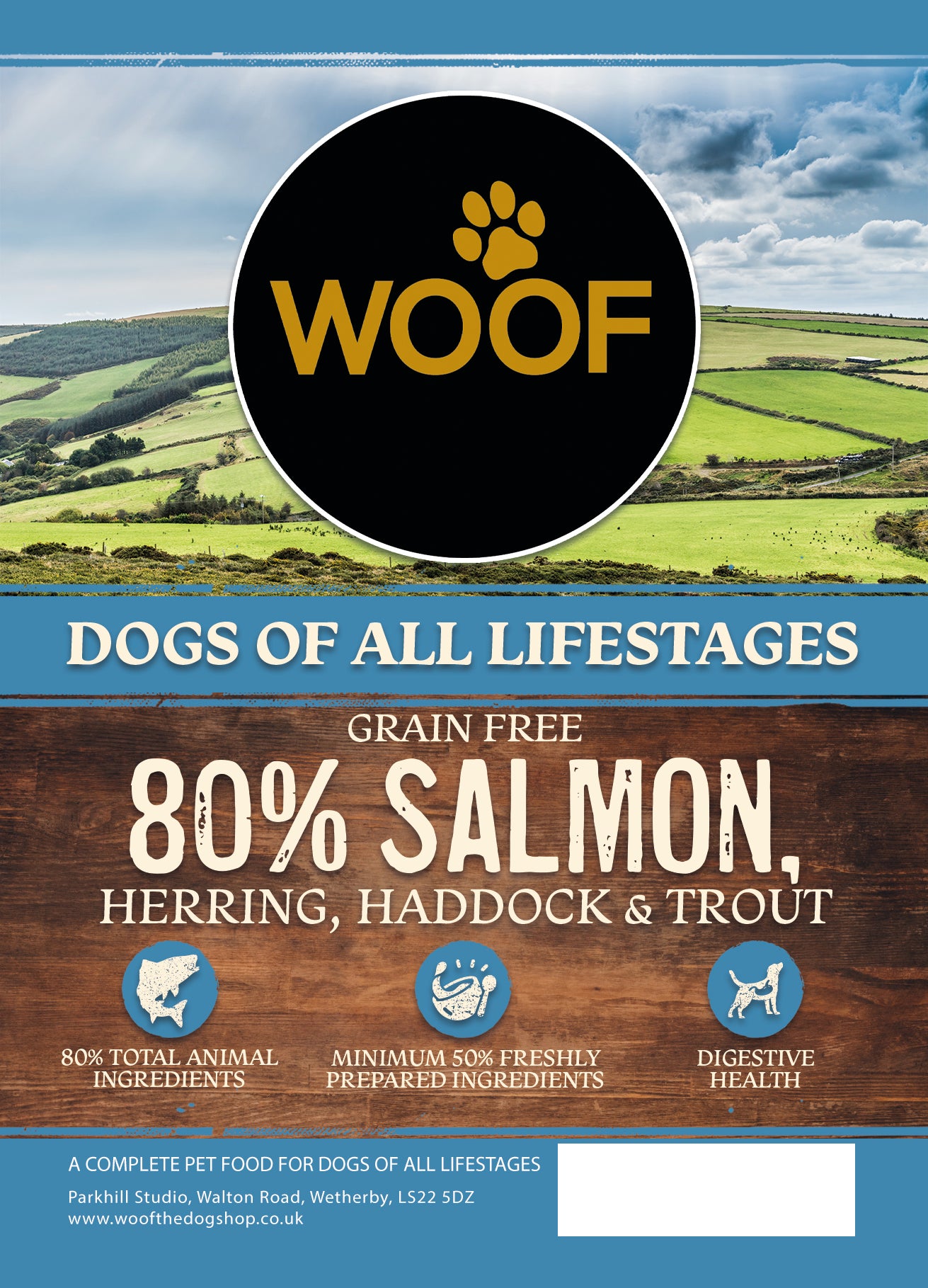 Woof Wilderness Dry Dog Food - 80% Salmon