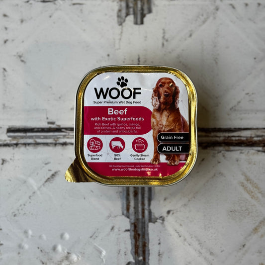 Woof Super Premium Wet Food Tray - Beef