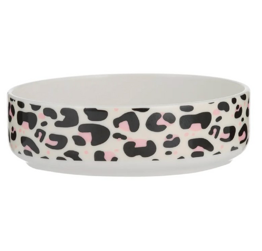 Leopard Print Dog Bowl